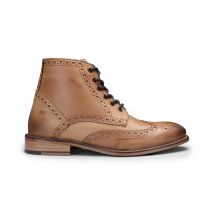 Heren klassieke Oxford Tan lederen Gatsby brogue enkellaarzen