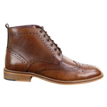 Klassieke Oxford Brogue-enkellaarzen voor heren in bruin leer