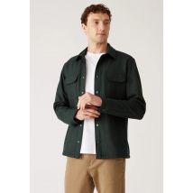 Autograph Heren Wollen Blend Overshirt in Groen