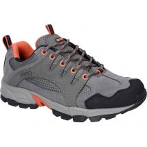 Hi-Tec Auckland Lite Leren Wandelschoenen Voor Dames In Staal/Koraal/Cool Grijs