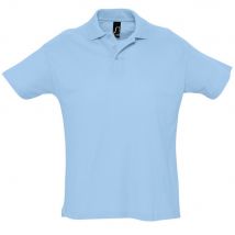 SOLS Heren Zomer II Pique Poloshirt met korte mouwen (Hemelsblauw)