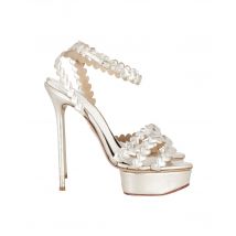 Charlotte Olympia I Heart You Metallic Plateausandalen in Gouden Leer