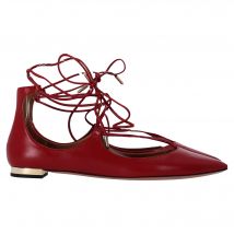 Aquazzura Christhy Laarzen met Veters in Rode Leer