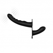 Ouch! Double Gode Ceinture Vibrant Silicone Ribbed
