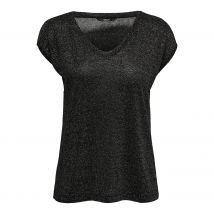 T-shirt femme Only Silvery manches courtes col V lurex
