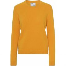 Pull col rond en laine femme Colorful Standard Classic Merino burned yellow
