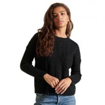 Pull ras du cou en maille torsadée à épaules tombantes femme Superdry