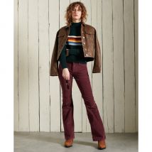 Pantalon Jean slim évasé en velours côtelé à taille mi-haute femme Superdry