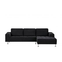 smart Ecksofa schwarz - Webstoff Garda