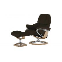 Stressless Relaxsessel mit Hocker braun - Leder Reno L