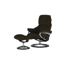 Stressless Relaxsessel mit Hocker braun - Leder Reno M