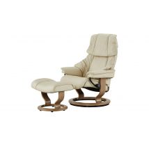 Stressless Relaxsessel mit Hocker creme - Leder Reno S