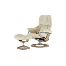 Stressless Relaxsessel mit Hocker creme - Leder Reno S