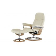 Stressless Relaxsessel mit Hocker creme - Leder Consul M