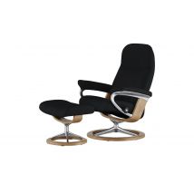 Stressless Relaxsessel mit Hocker schwarz - Leder Consul S