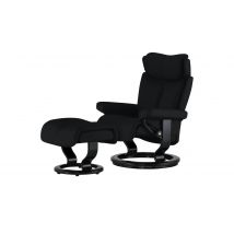 Stressless Relaxsessel mit Hocker schwarz - Leder Magic L