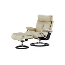 Stressless Relaxsessel mit Hocker creme - Leder Magic L