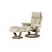 Stressless Relaxsessel mit Hocker creme - Leder Magic M