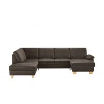 meinSofa Wohnlandschaft braun - Leder/Mikrofaser Samu