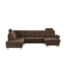 meinSofa Wohnlandschaft braun - Leder/Mikrofaser Samu