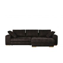 bobb Ecksofa dunkelbraun - Microfaser Caro
