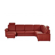 meinSofa Wohnlandschaft rot - Leder Carolin