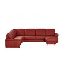 meinSofa Wohnlandschaft rot - Leder Carolin