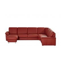 meinSofa Wohnlandschaft rot - Leder Carolin