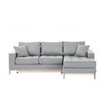 smart Ecksofa grau - Flachgewebe Vivien