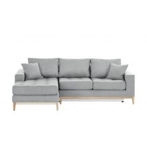 smart Ecksofa grau - Flachgewebe Vivien