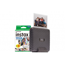 Fujifilm Instax Link Wide Printer - Mocha Grey - Printer + 20 Shot Pac