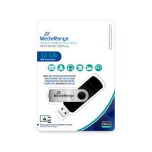 MediaRange MR932-2 USB flash drive 32 GB USB Type-A / Micro-USB 2.0 Bl