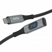 Plugable Technologies USB C Extension Cable 3.3 Ft. Digital Power Mete