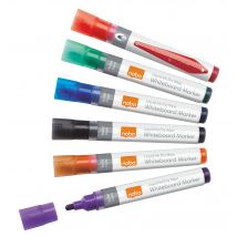 Nobo Liquid Ink Whiteboard Pens Bullet Tip 6 blister-pack