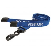 Digital ID 15mm Recycled Blue Visitor Lanyards with Breakaway and Plas