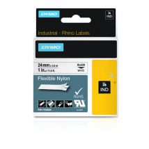 Dymo 1734524/S0773840 Ribbon Nylon flexible black on white 24mm x 3.5m
