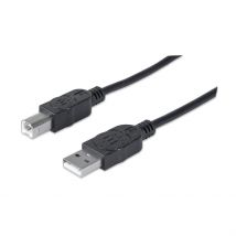 Manhattan USB-A to USB-B Cable. 1.8m. Male to Male. Black. 480 Mbps (U