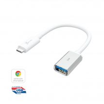 j5create JUCX05 USB-C® 3.1 to USB™ Type-A Adapter, White and Silver