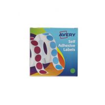 Avery Labels in Dispenser Round 19mm Diameter Green (Pack 1120 Labels)