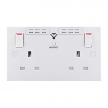 BG Electrical Square Edge 13A 2 Gang Switched Socket with Wi-Fi Extend