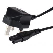 Maplin Power Lead IEC C7 Fig 8 2 Pin Plug to UK 3 Pin Mains Plug - 1m.