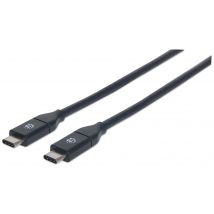 Manhattan USB-C to USB-C Cable. 1m. Male to Male. Black. 10 Gbps (USB