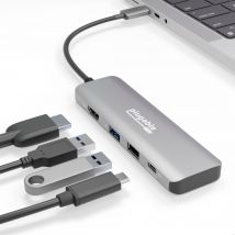Plugable Technologies USB C Hub Multiport Adapter. 4 in 1. 100W Pass T
