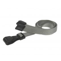 Digital ID 10mm Recycled Plain Grey Lanyards with Plastic J Clip (Pack