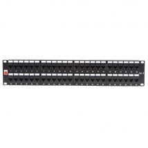 Lindy 19&#039; CAT6 2U 48 Port RJ-45 Patch Panel. Unshielded. Black