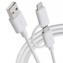 Maplin USB-A to 2 in 1 Multi Charging Cable Lightning and Micro USB-B