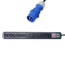 POWERDATA 16 WAY 19 INCH RACK IEC PDU TO 16 AMP COMMANDO - VERTICAL