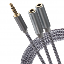 Maplin 3.5mm Aux Stereo 3 Pole TRS Jack Plug to Twin 3.5mm Female Jack