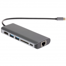 Nikkai USB-C Multiport Hub 2x USB-A 3.0 / HDMI 4K / Gigabit RJ45 / USB