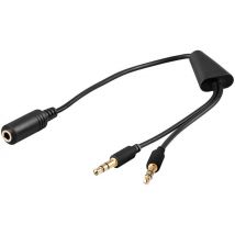 Microconnect AUDAL audio cable 0.4 m 2 x 3.5mm 3.5mm Black